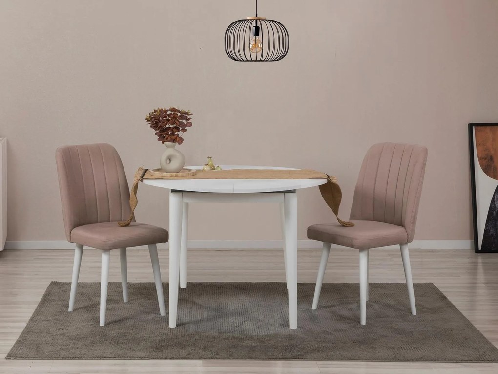 Set mobilier sufragerie Nidupo 4 (alb + piatră) (pentru 2 persoane). 1093772