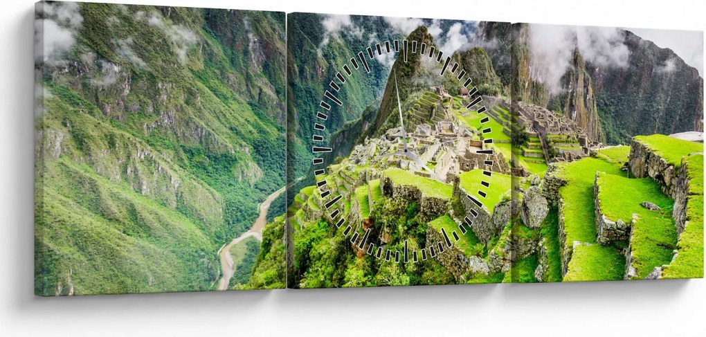 Tablou - Machu Picchu (cu ceas) (90x30 cm)