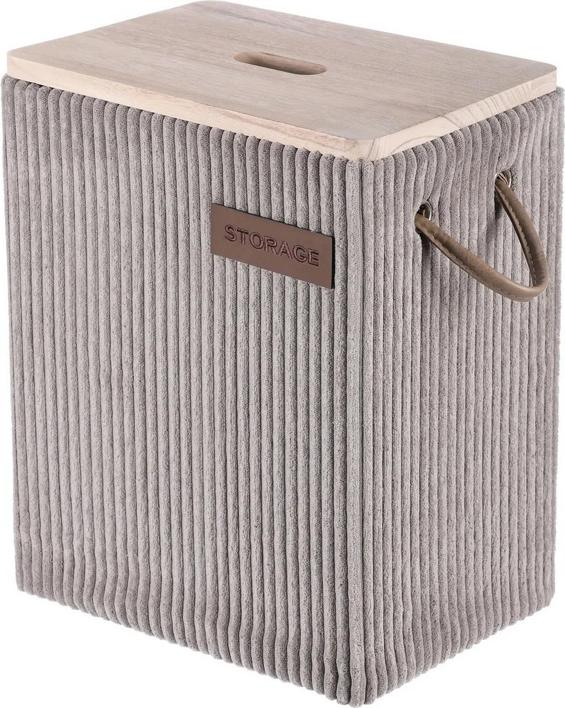 Autronic Set of 5 fabric storage boxes, grey