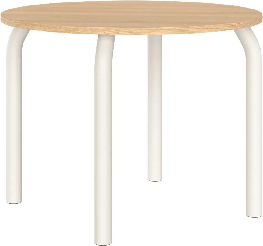 Masă de dining rotundă cu blat cu aspect de lemn de stejar ø 100 cm Meko – noo.ma