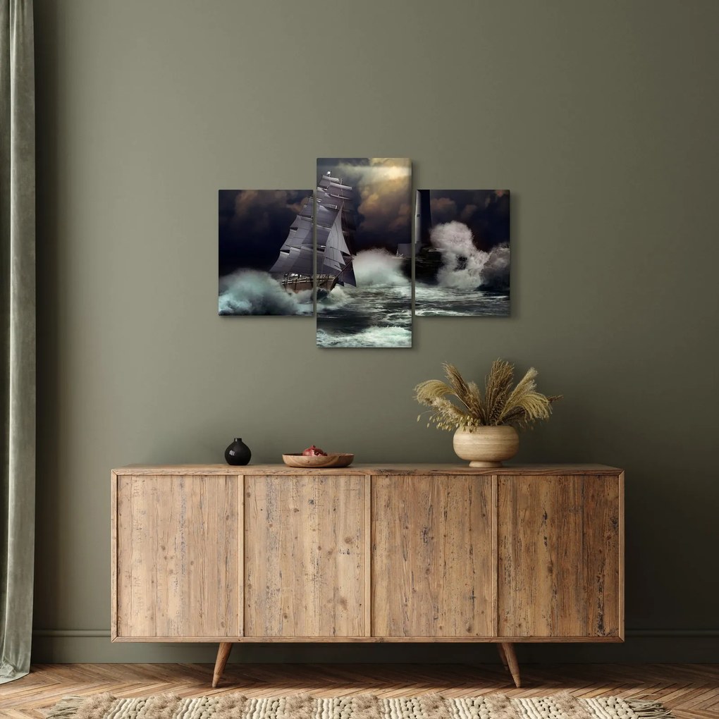 Tablou - Vapor în furtună (90x60 cm)