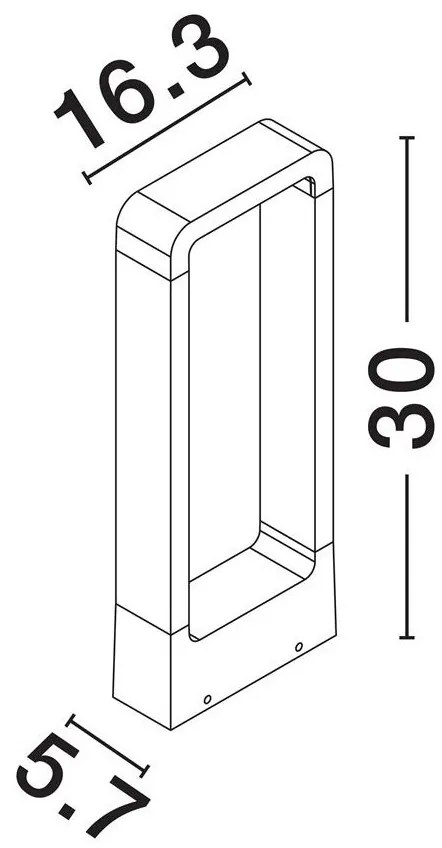 Stalp pentru exterior, terasa sau gradina, PAUL H-30cm