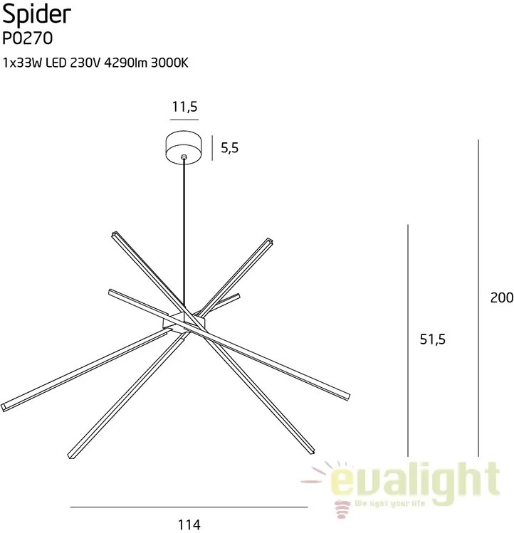 Lustra LED design modern SPIDER P0270 MX