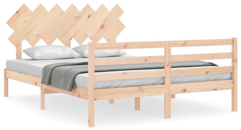 3195291 vidaXL Cadru de pat cu tăblie, king size, lemn masiv