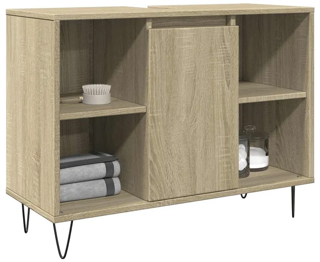 vidaXL Dulap pentru baie, stejar sonoma, 80x33x60 cm, lemn compozit