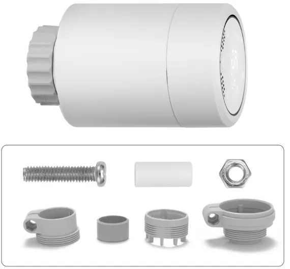 SET 4x cap termostatic Immax NEO 07732C + BRIDGE PRO v3 2xAA/3V Wi-Fi Tuya