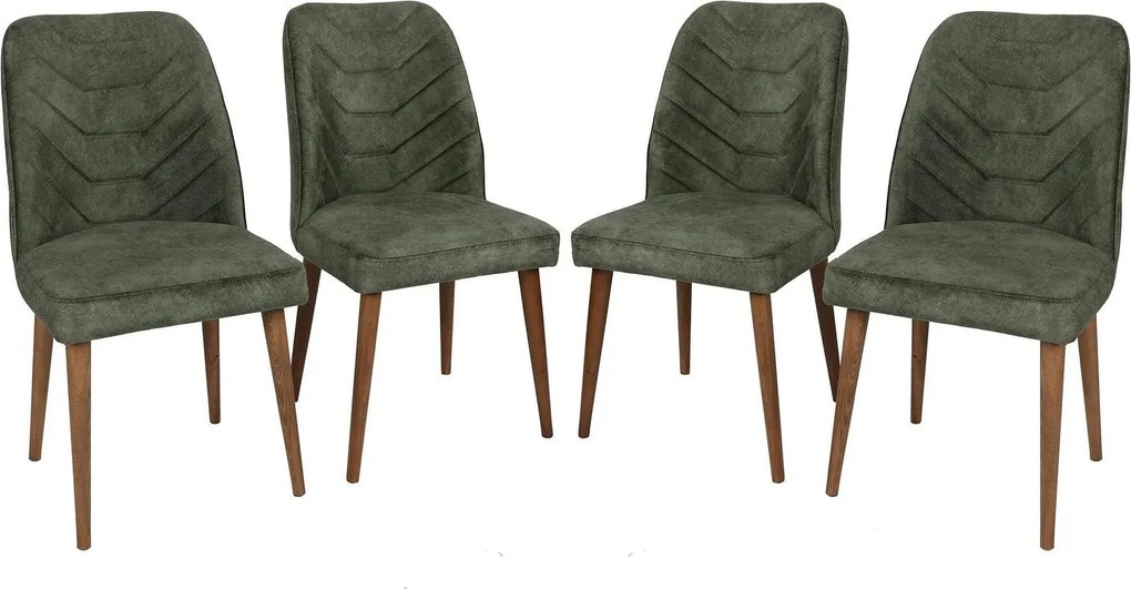 Set 4 scaune DALLAS 558 V4, verde/nuc, stofa catifelata/metal, 50x49x9