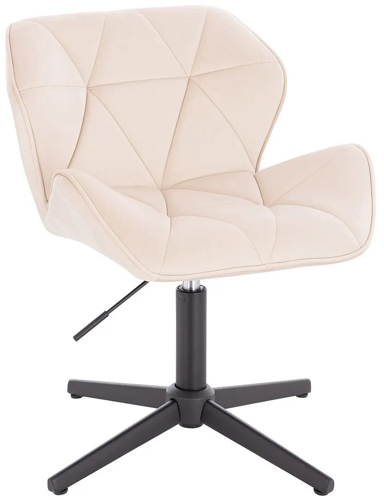 HR111CROSS Scaun Crem Catifea cu Bază Neagră