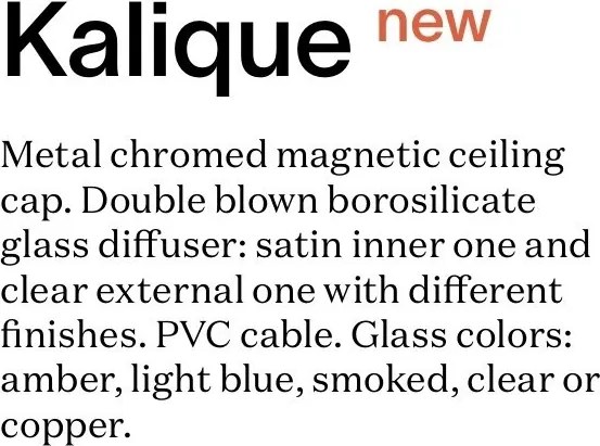 Lustra, Pendul din sticla KALIQUE-1 SP1 D28 TRASPARENTE