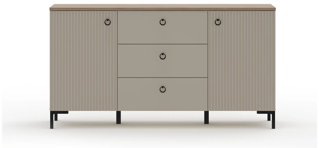 Comodă Demandaron 4 (taupe + stejar silverjack). 1116812