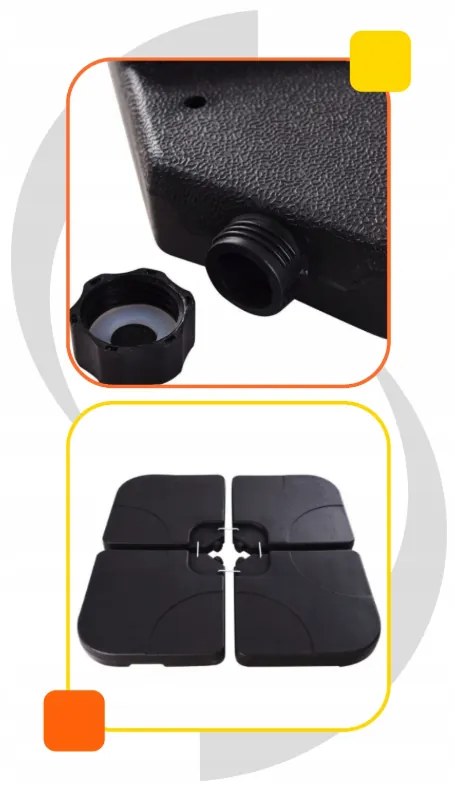 Suport de umbrelă din patru piese 50 x 50 x 7,5 cm