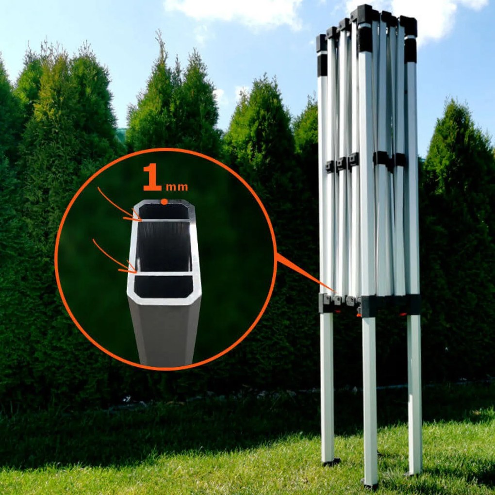 Soluție exclusivă pentru marketingul dumneavoastră: Cort tip foarfecă 2x2 m – Fără efort, cu impact maxim! - cu 3 pereți - Negru