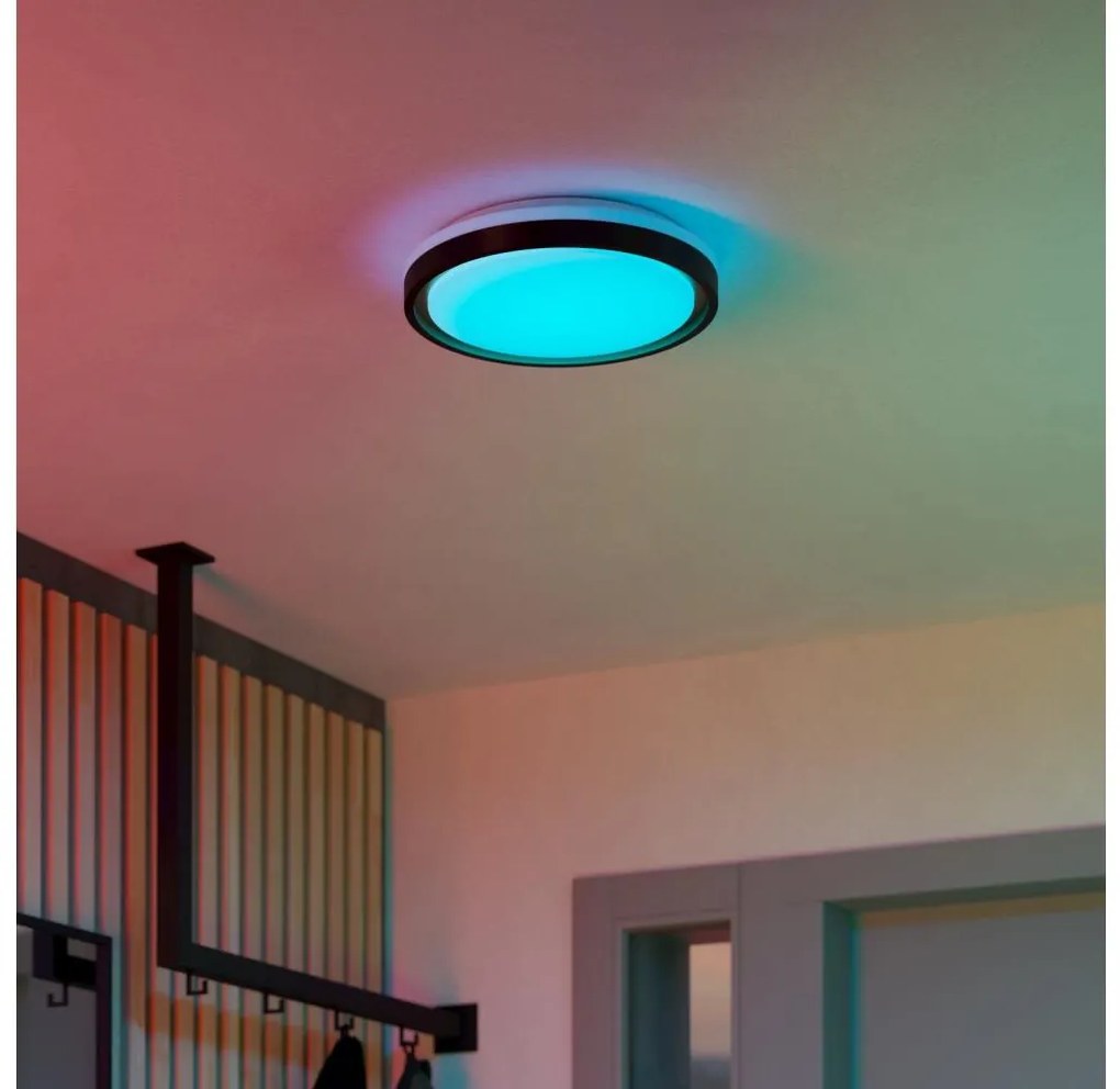 Eglo 300684-LED Plafonieră dimabilă LED RGBW MALERAMARA-Z LED/14W/230V negru/auriu + telecomandă