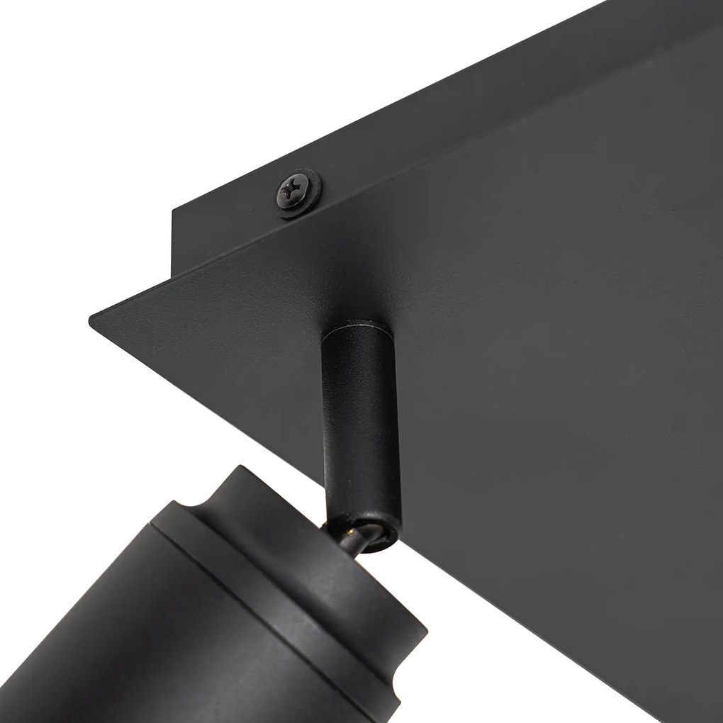 Spotlight inteligent pentru baie negru pătrat IP44 cu 3 GU10 Wifi - Ducha