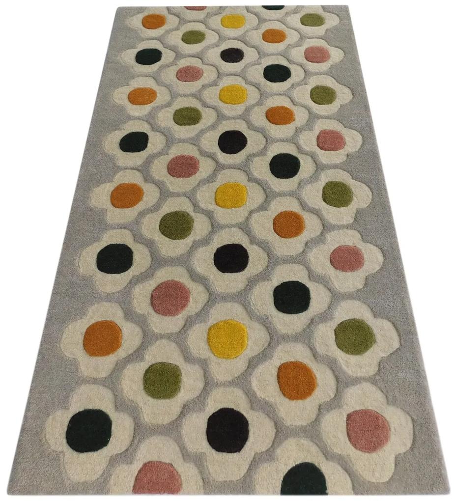 Covor Flower Bedora, 160x230 cm, 100% lana, multicolor, finisat manual