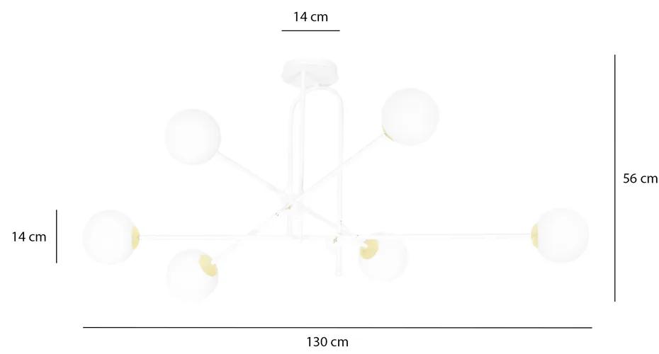 Lustra Plafon Diarf 6 White Gold 1013/6 Emibig Lighting, Modern, E14, Polonia