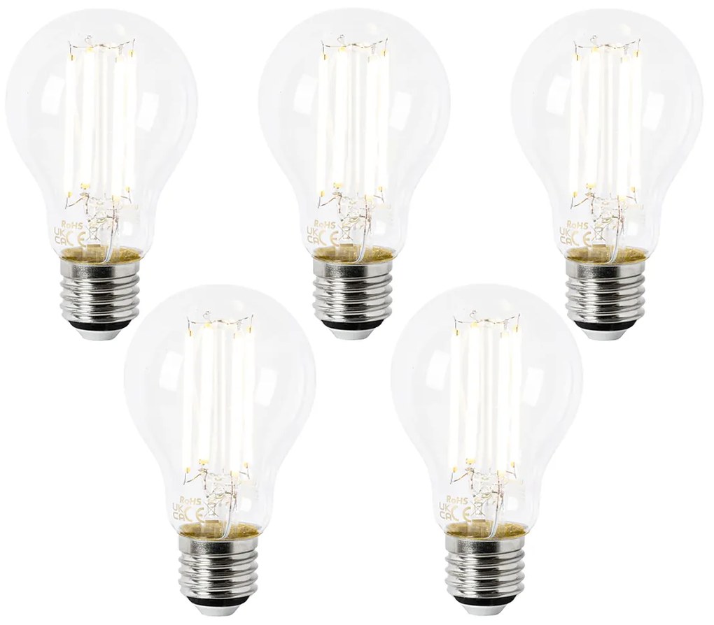 Set de 5 Becuri LED E27 A60 Clar 2.2W 470 lm 2700K