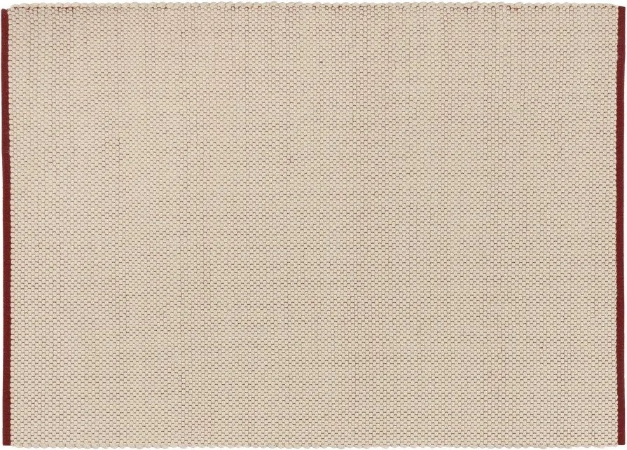 Covor roșu/bej țesut manual din lână 140x200 cm Lenu – noo.ma