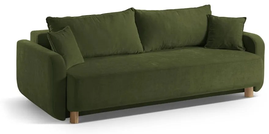 Canapea verde extensibilă, cu spațiu de depozitare 231 cm Elen – Micadoni