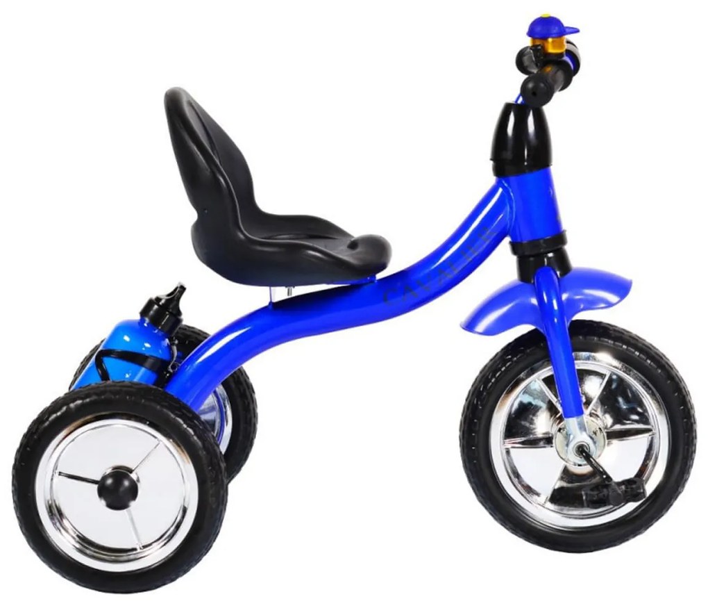 Tricicleta cu pedale NOVOKIDS™ Chavalier ,Cu sonerie si sticla de apa, max 20 kg, Roti din spuma cauciucata EVA, Cadru metalic, Dimensiuni 75X54X46