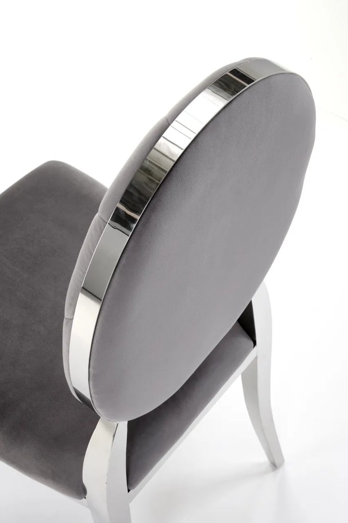 Scaun K555 velvet gri Blu14/argintiu