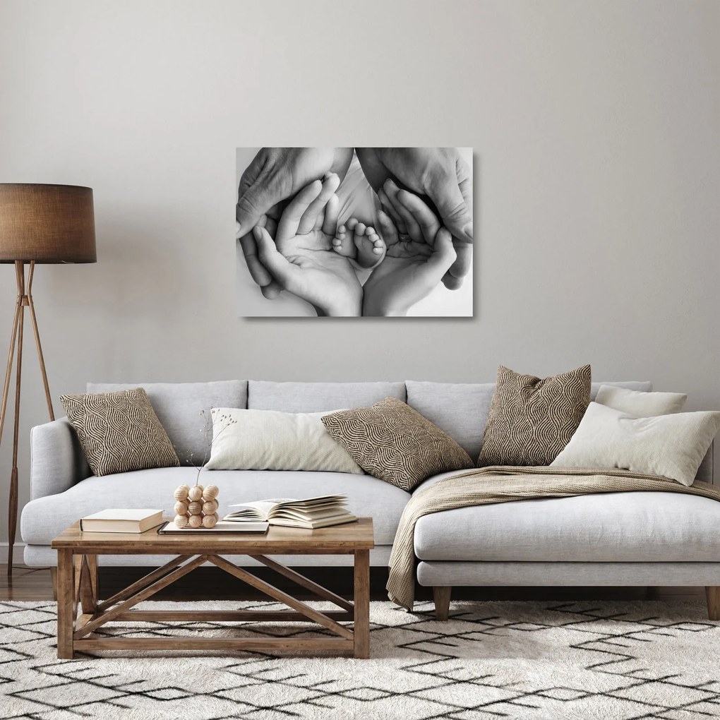 Tablou pe sticlă - Nou-născut (70x50 cm)