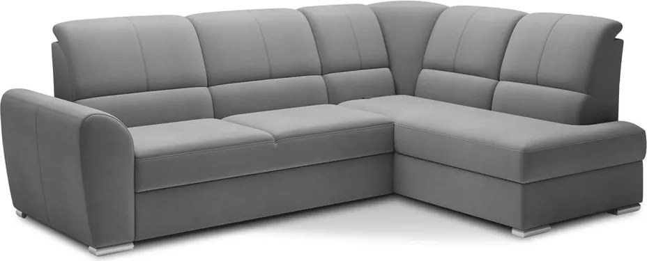 Colțar gri extensibil/cu spațiu de depozitare cu tapițerie din catifea (cu colț pe partea dreaptă/în formă de ”L”) Siber – ELTAP