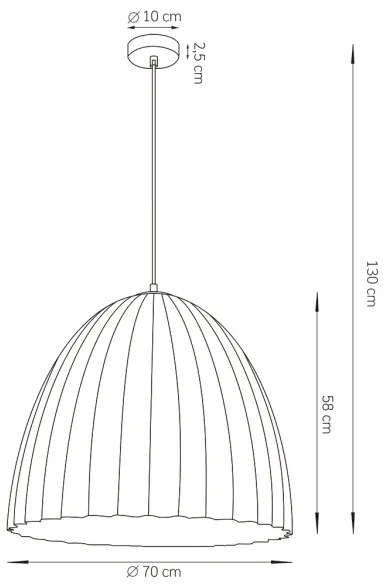 Lustră pe cablu TELMA 1xE27/60W/230V d. 70 cm negru/auriu