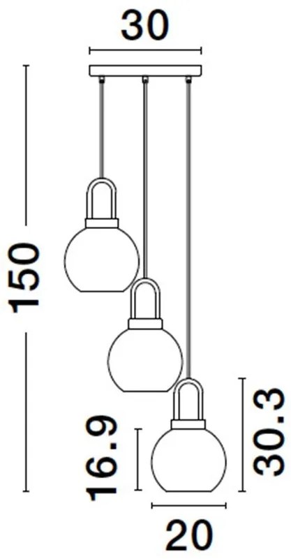 Lustra cu 3 pendule design modern IRVINE
