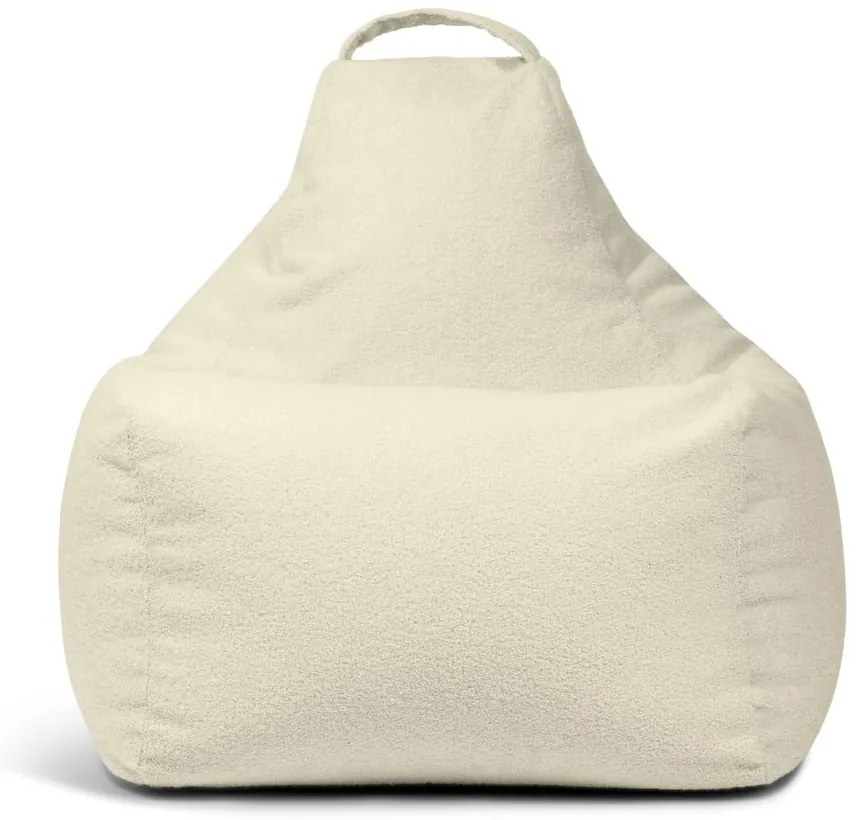 Fotoliu bean bag gri deschis cu tapițerie din țesătură bouclé Play Amuse – SLOWDOWN