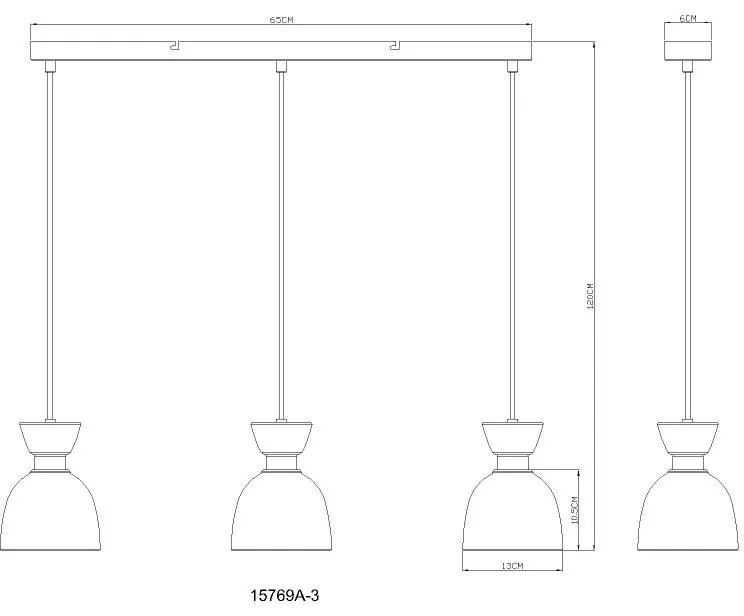 Lustra suspendata design decorativ MASSEY chihlimbar 15769A-3 GL