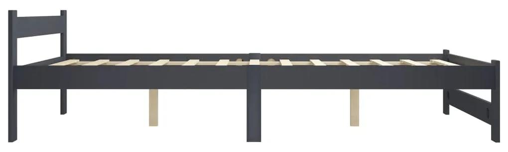 Cadru de pat cu 2 sertare, gri inchis, 180x200 cm, lemn de pin Morke gra, 180 x 200 cm, 2 Sertare