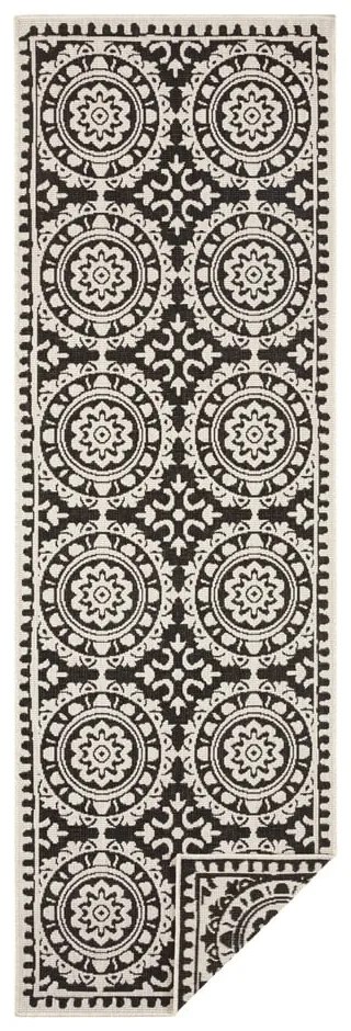 Covor adecvat pentru exterior NORTHRUGS Jardin, 80 x 250 cm, negru-crem