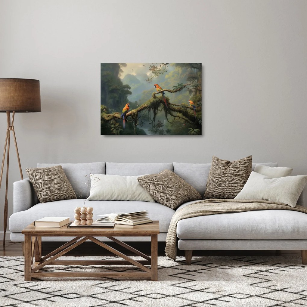 Tablou pe sticlă - Pădure tropicală (70x50 cm)