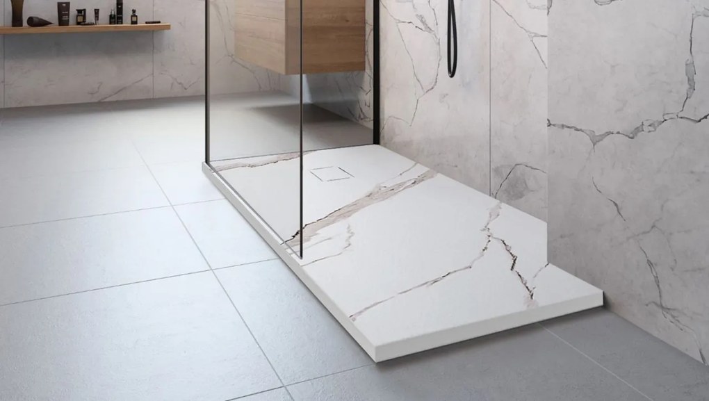 Cadita de dus Bazalt Carrara alba 90x90