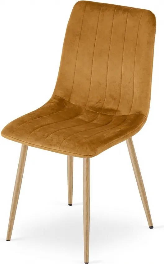 OFERTA Scaun din catifea mustar LAVA clasa a II-a.