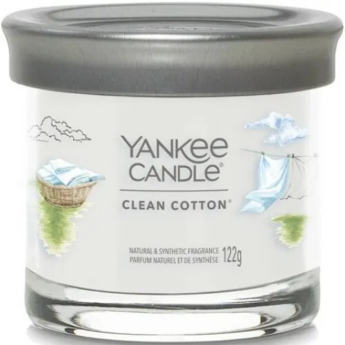 Lumânare parfumată Yankee Candle Signature Tumbler în borcan Clean Cotton, 122 g