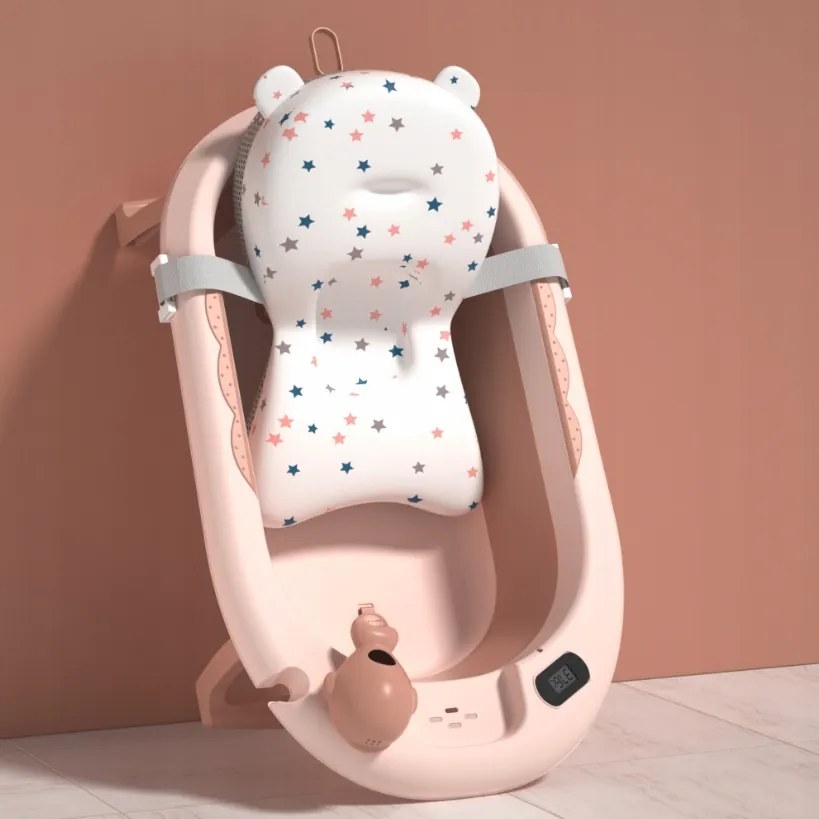 Cada de baie pliabilă pentru copii VAIANA PREMIUM cu pernă - mai multe culori Violet