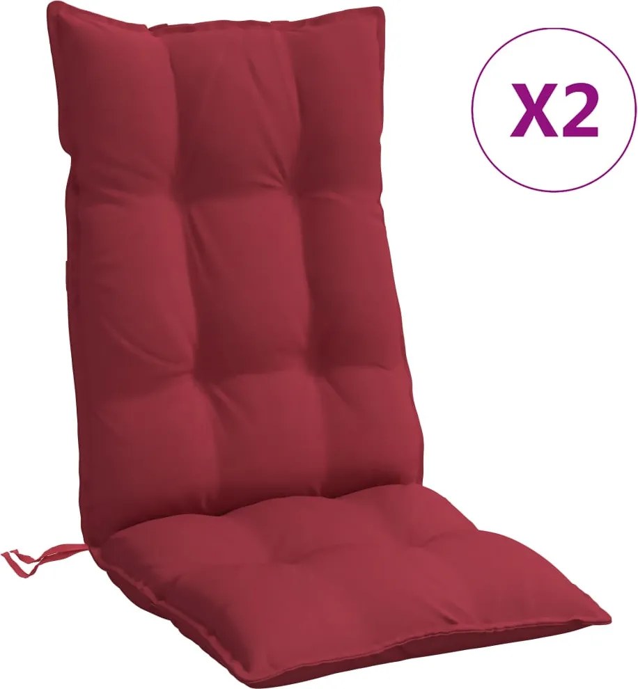 vidaXL Perne scaun cu spătar înalt 2 buc, roșu, țesătură Oxford