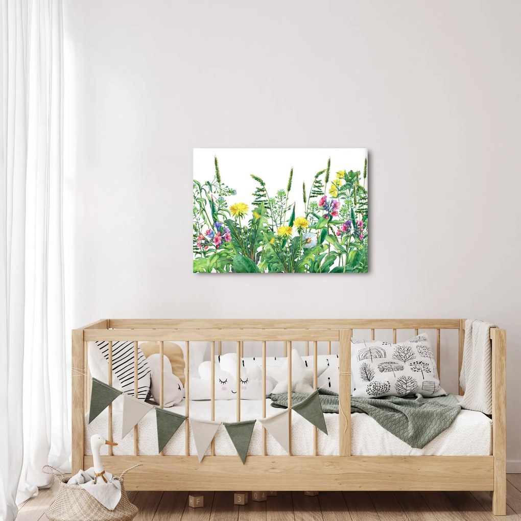 Tablou - Flori de pajiște pictate (70x50 cm)