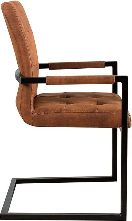 Set de 2 scaune cu brate, design industrial style, Oxford coniac A-36959 VC