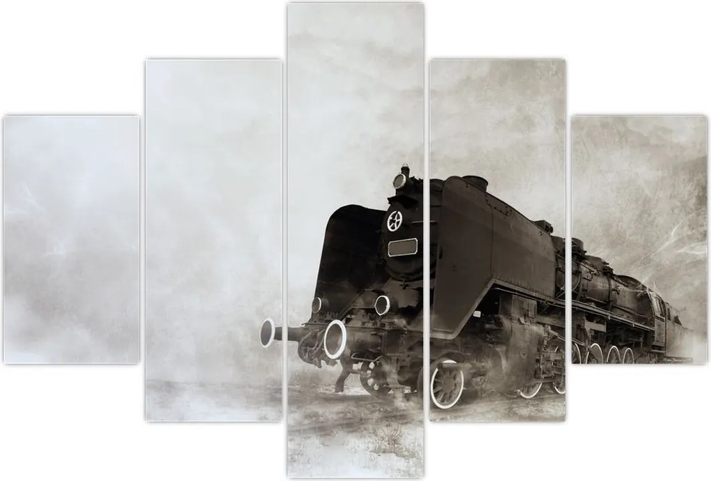 Tablou - Tren în ceață (150x105 cm)