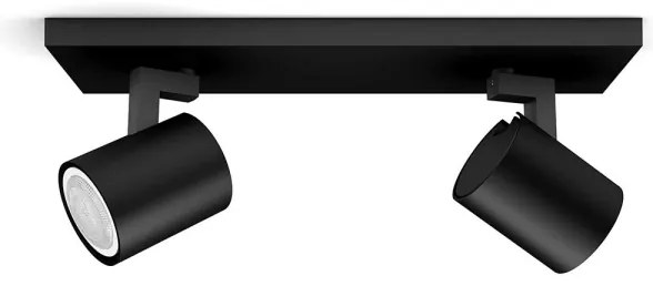 Spot LED dimabil Philips Hue RUNNER 2xGU10/4,2W/230V negru + telecomandă