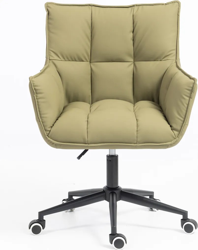 HR560K Scaun Khaki Piele Ecologica Premium Soft cu Bază Neagră