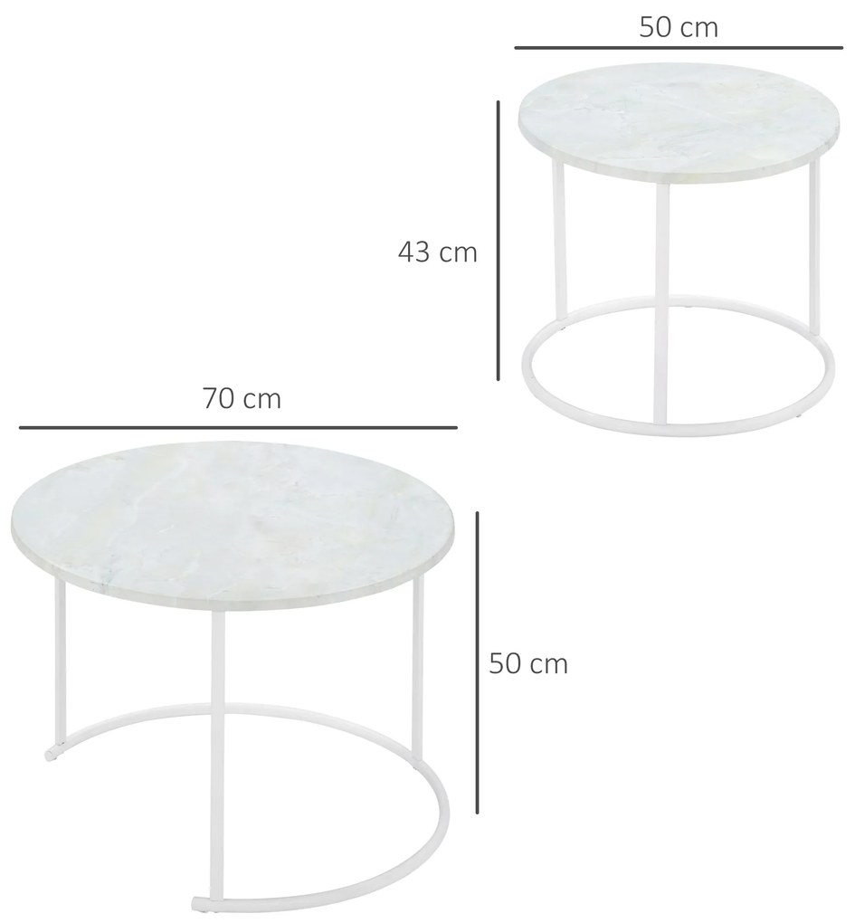 Outsunny set mese rotunde, bistro, Ф70x 50cm, Ф50x43cm | Aosom Romania