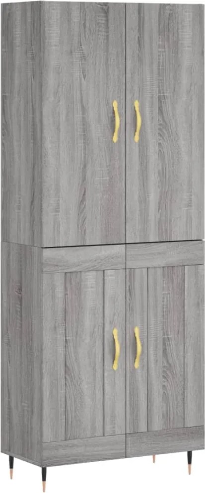 vidaXL Dulap înalt, gri sonoma, 69,5x34x180 cm, lemn compozit