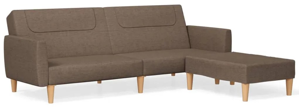 3080597 vidaXL Canapea extensibilă cu taburet, 2 locuri, gri taupe, textil