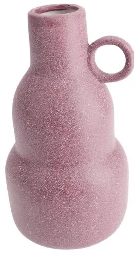 Vaza Tall Archaic din ceramica, roz, 12x20 cm
