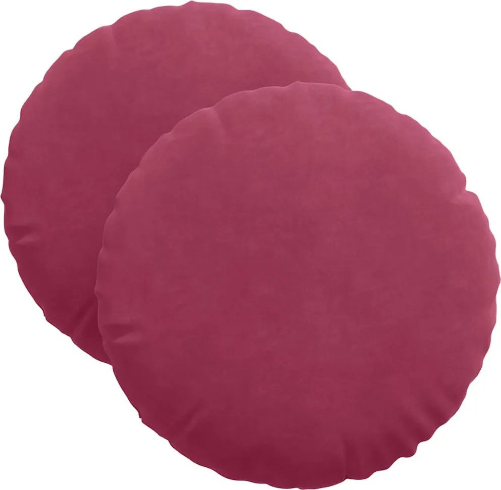 vidaXL Perne de Șezut 2 pcs Roșu Vin Ø 40 x 13 cm Catifea