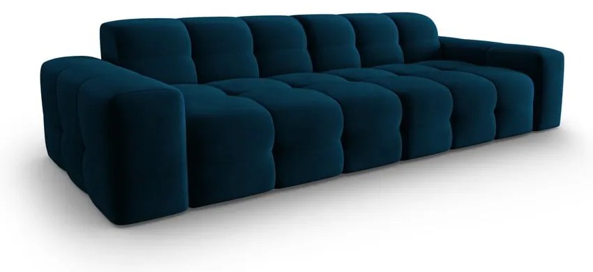 Canapea albastru-închis cu tapițerie din catifea 255 cm Kendal – Micadoni Home